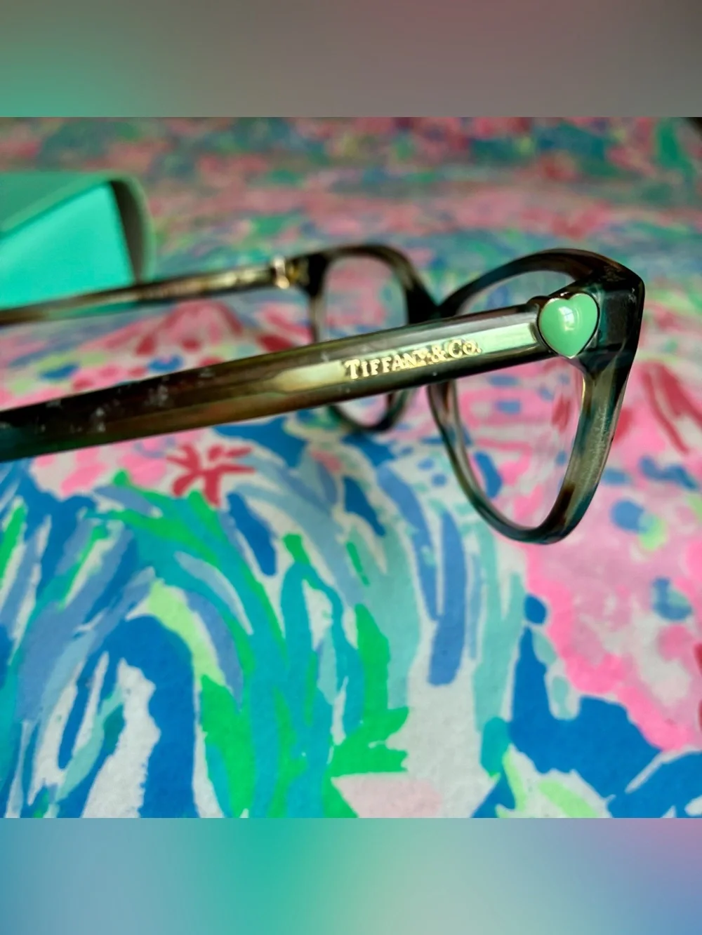 Tiffany & Co. Turquoise & Tortoiseshell Glasses with Tiffany & Co Case